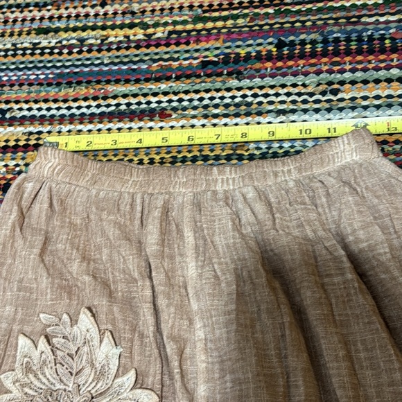 ❤️Pretty Angel  Brown Double Layer Linen Blend Lace Skirt Boho Lagen Look … - Picture 10 of 16